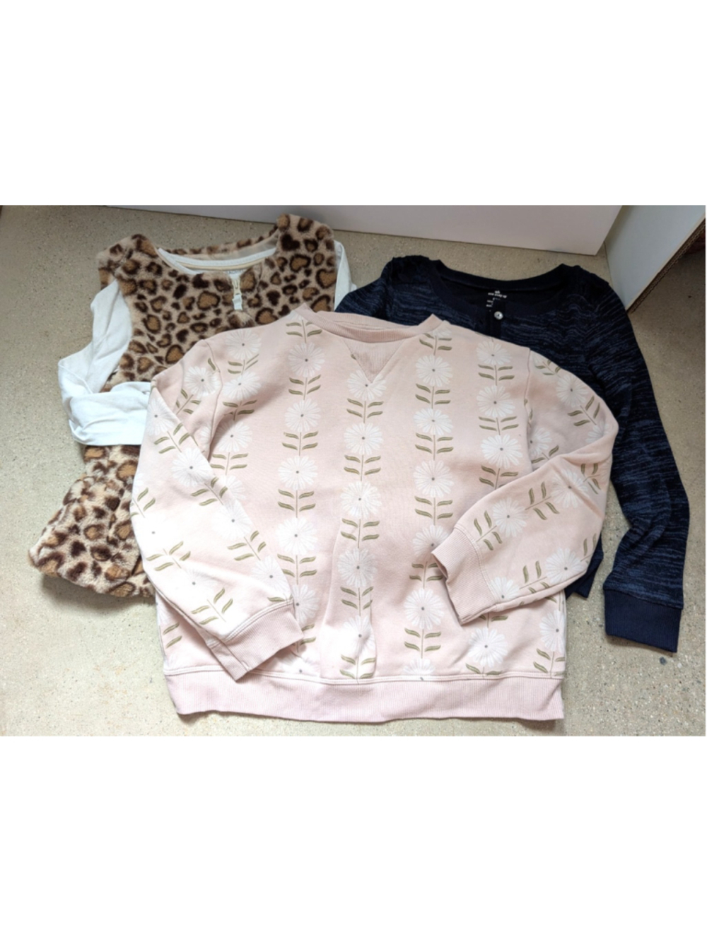 Girls Clothes Bundle Lot Size 7/8 Back To School Sweaters floral cheetah 4 pc